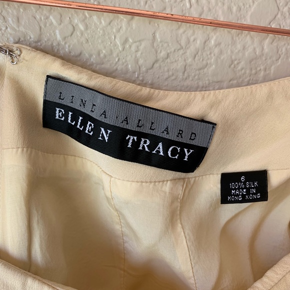 Vintage Ellen Tracy Yellow Silk Skirt - Picture 7 of 7